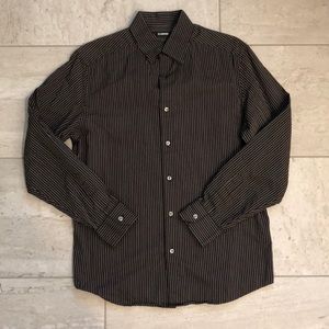 Brown/white casual button down